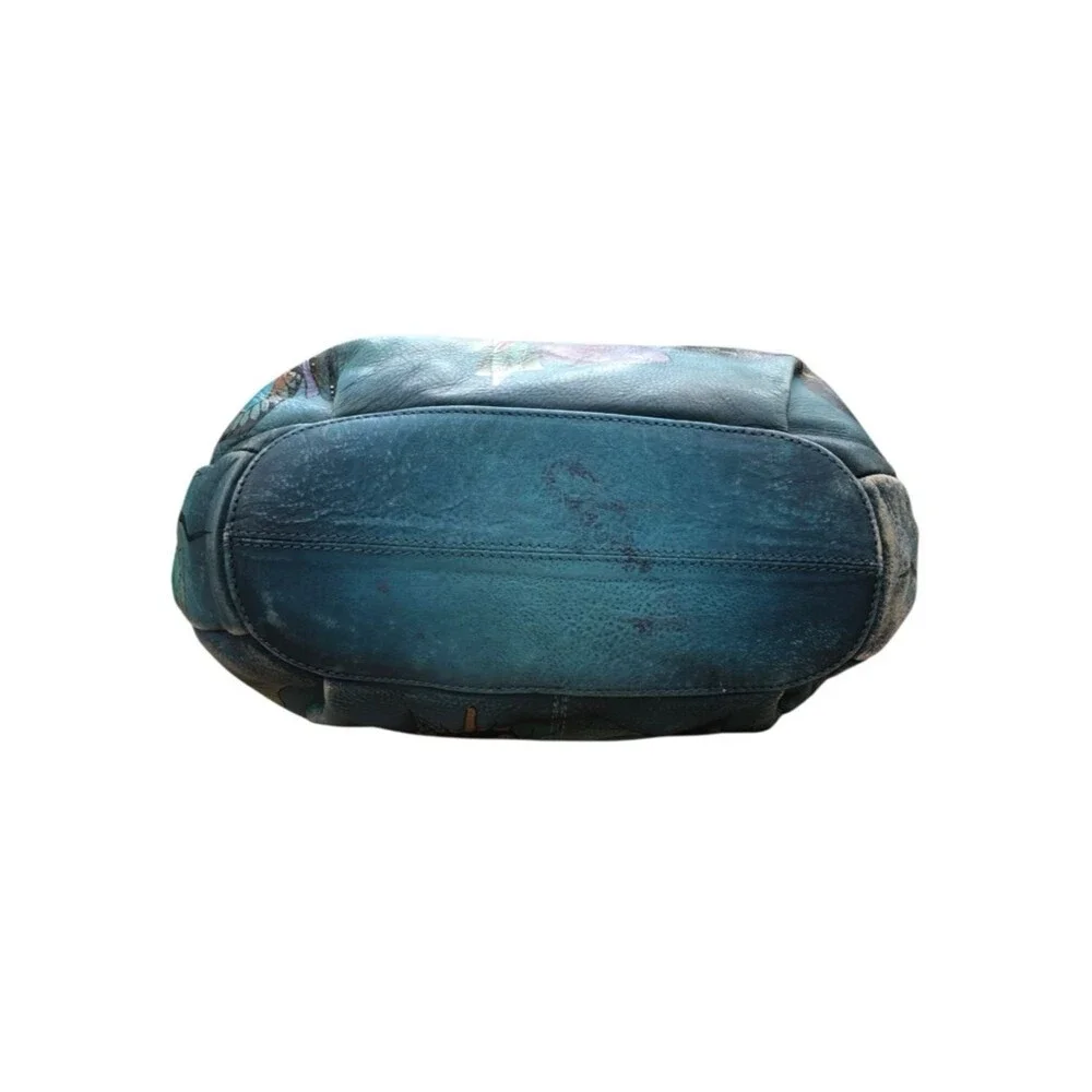 Anuschka Hand-Painted Hawaiian Twilight U-Top Convertible Hobo Crossbody